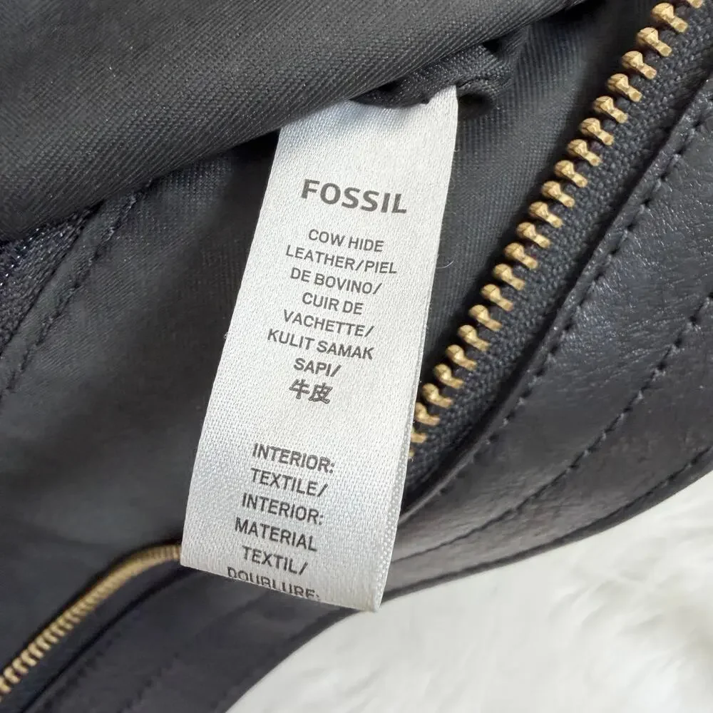 Fossil Maya Cowhide Leather Small Slouchy Hobo Purse